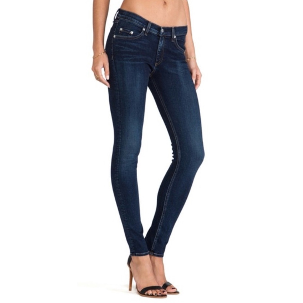 Rag & Bone Medium Wash Low Rise Full Length Ankle Skinny Jeans Size 26